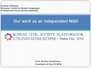 Council of European Centre for Modern Languages Professional