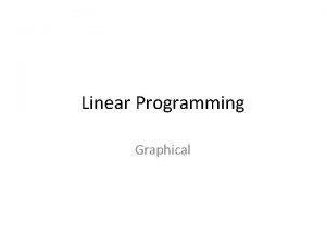 Linear Programming Graphical Linear Programming Lp 0 6