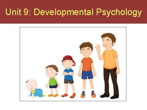 Unit 9 Developmental Psychology Maturation q Maturation refers