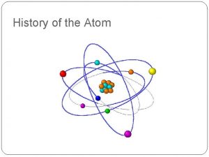 History of the Atom Democritus of Abdera Democritus