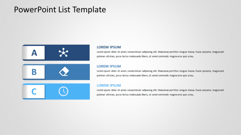 PowerPoint List 3 PowerPoint Template & Google Slides Theme