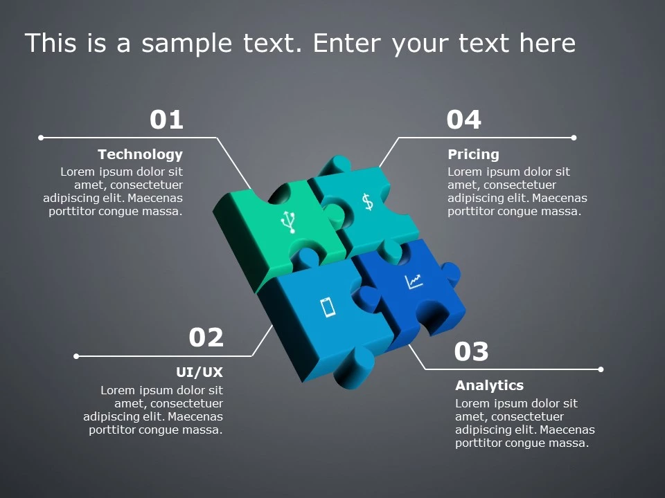 Puzzle Diagram 12 PowerPoint Template & Google Slides Theme