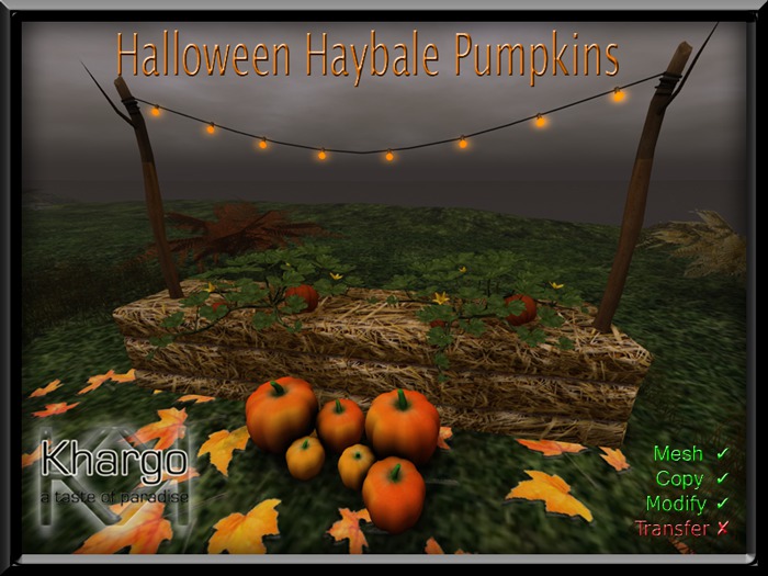 Second Life Marketplace - KHARGO HALLOWEEN HAYBALE PUMPKINS