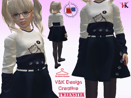 Second Life Marketplace - V&K Design Tweenster Lottie kitten outfit