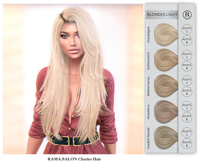 Second Life Marketplace - RAMA.SALON - Charles Hair 'BLONDES LIGHT'