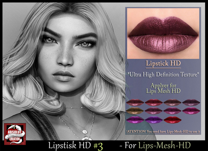 Second Life Marketplace - *!* Lipstick HD -3