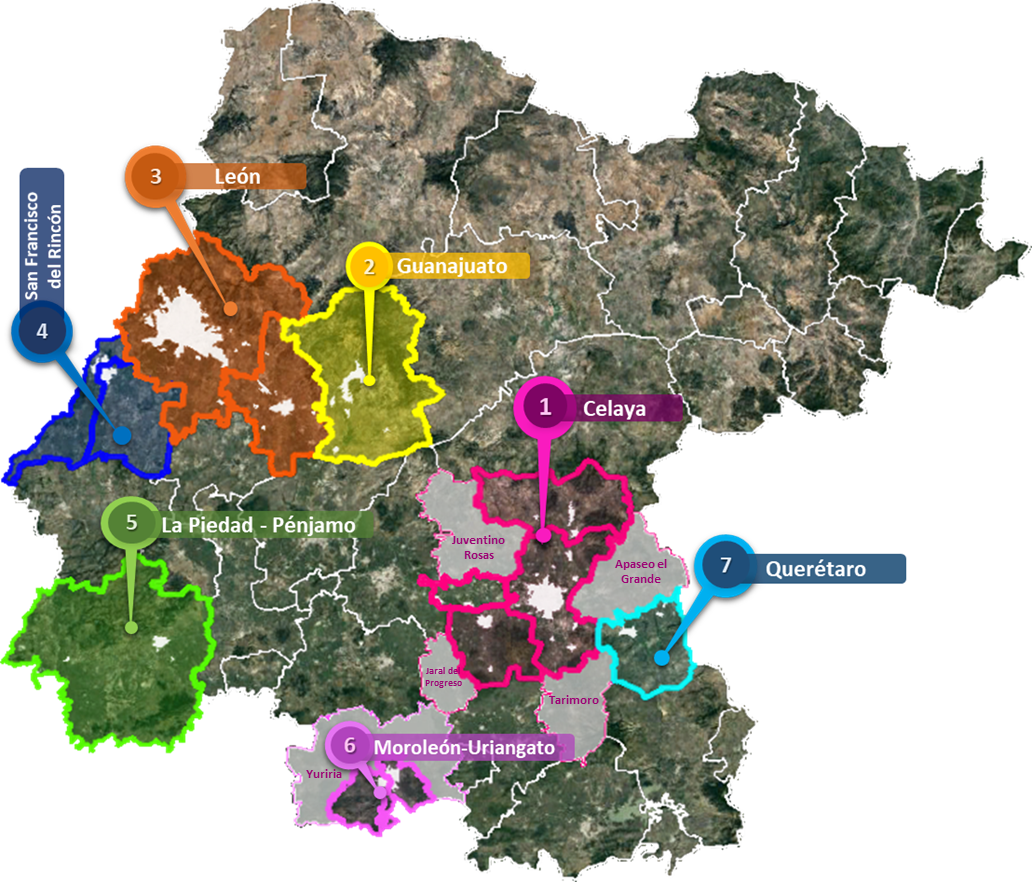 Arriba 95+ Foto Mapa Del Estado De Guanajuato Con Nombres El último