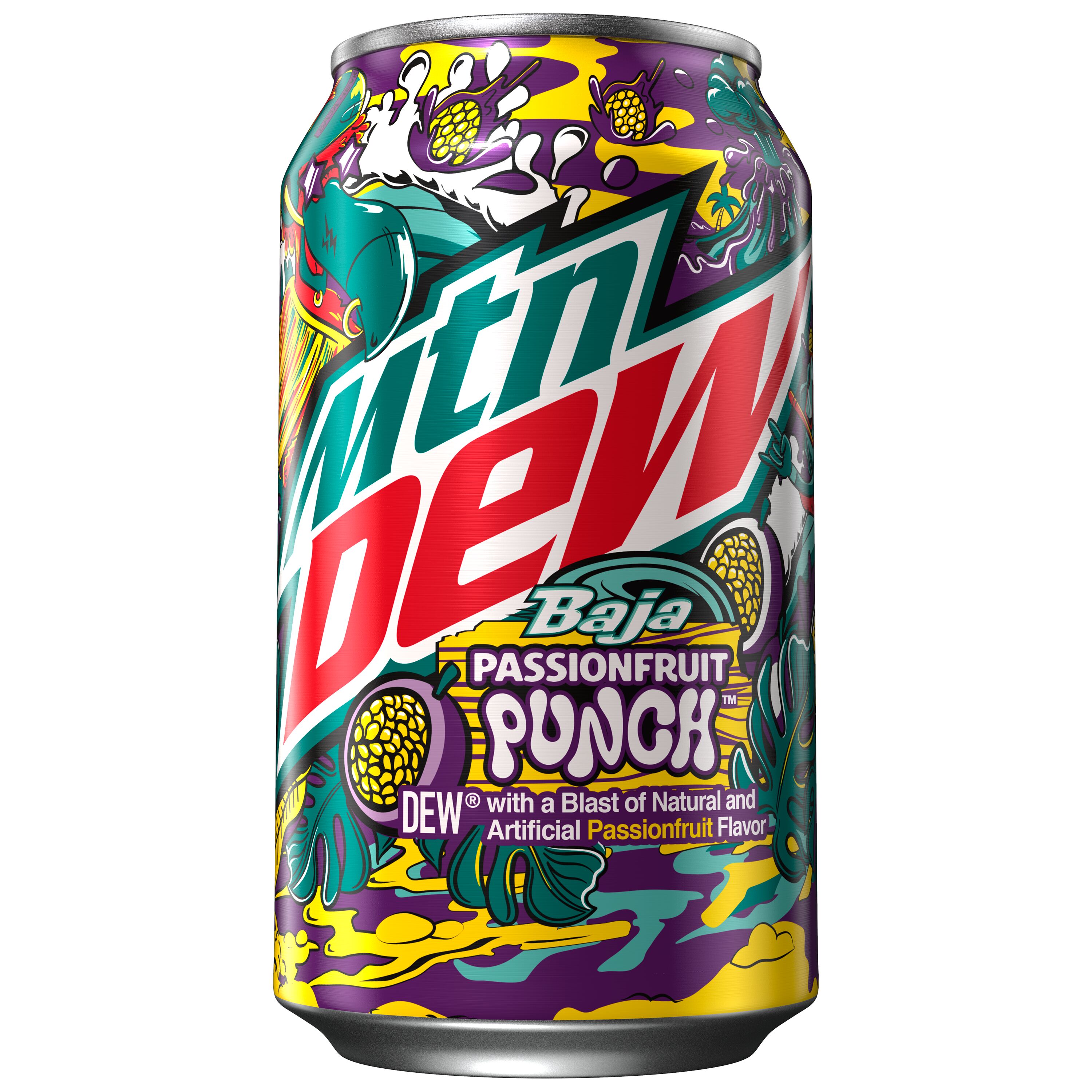 Mountain Dew, Baja Passionfruit Punch, Dew With A Blast Of Natural And ...