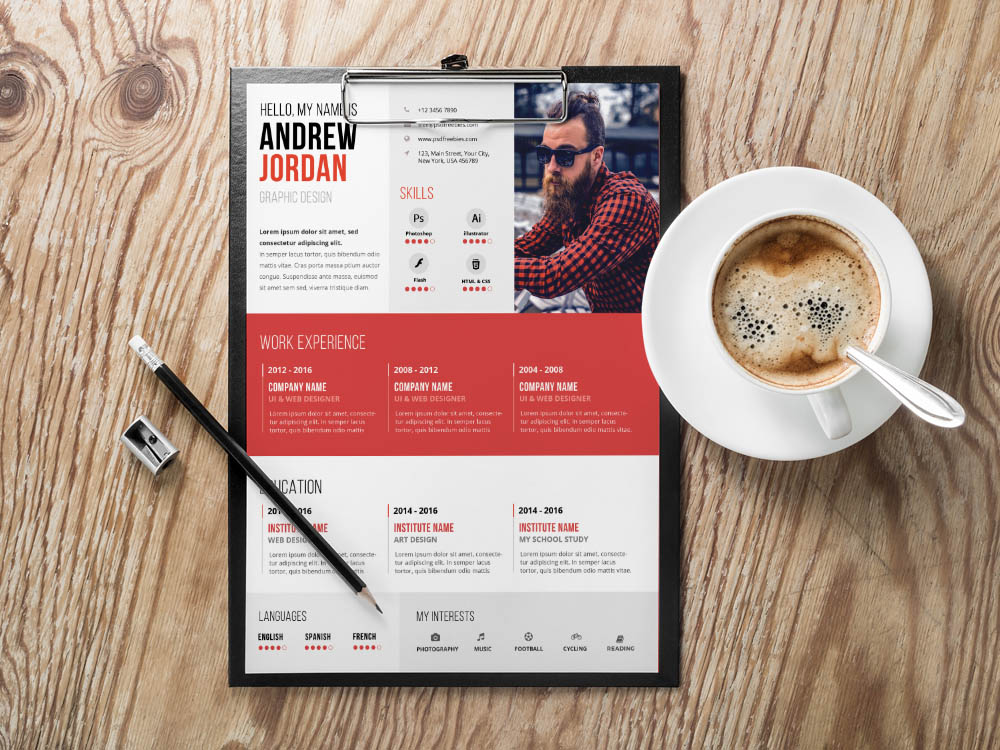 Free Swiss Typographic Resume Template with Stylish Design