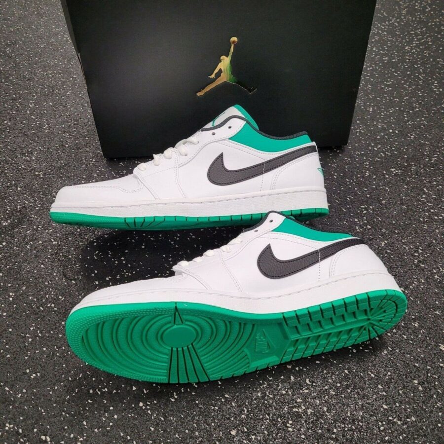 giày nam air jordan 1 low white lucky green black 553558-129