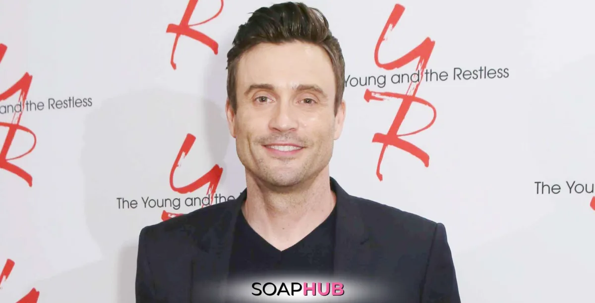 Young and the Restless Daniel Goddard with the Soap Hub logo.