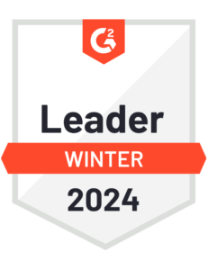 Winter 2024 Leader G2 badge for SocialBee