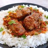 Spicy Greek Meatballs in Tomato sauce (Soutzoukakia)