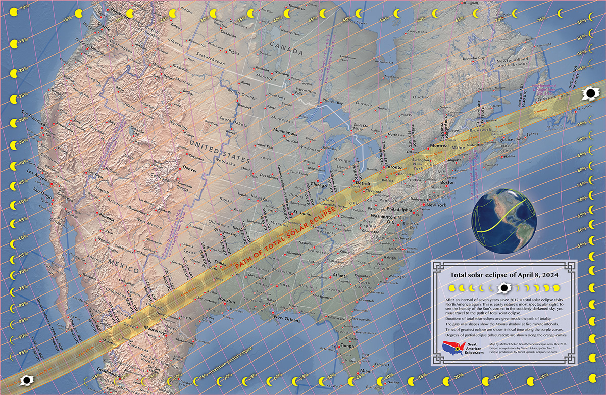 Where & When 2024 Total Eclipse NASA Solar System Exploration