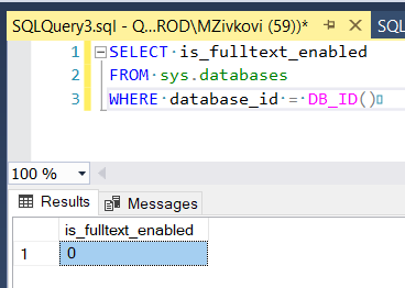 Check is it Full-Text Search enabled for a database