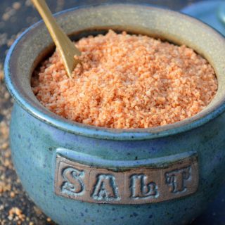 DIY Homemade Sriracha Salt makes a great hostess or holiday gift! It's a flavor explosion and just 2 ingredients!