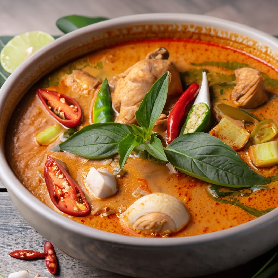 Thai Red Curry Coconut Chicken Soup - A Delicious Cuisine