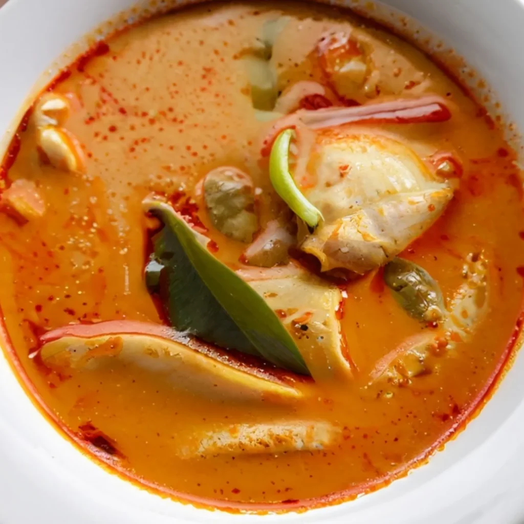 thai red curry coconut chicken soup 1