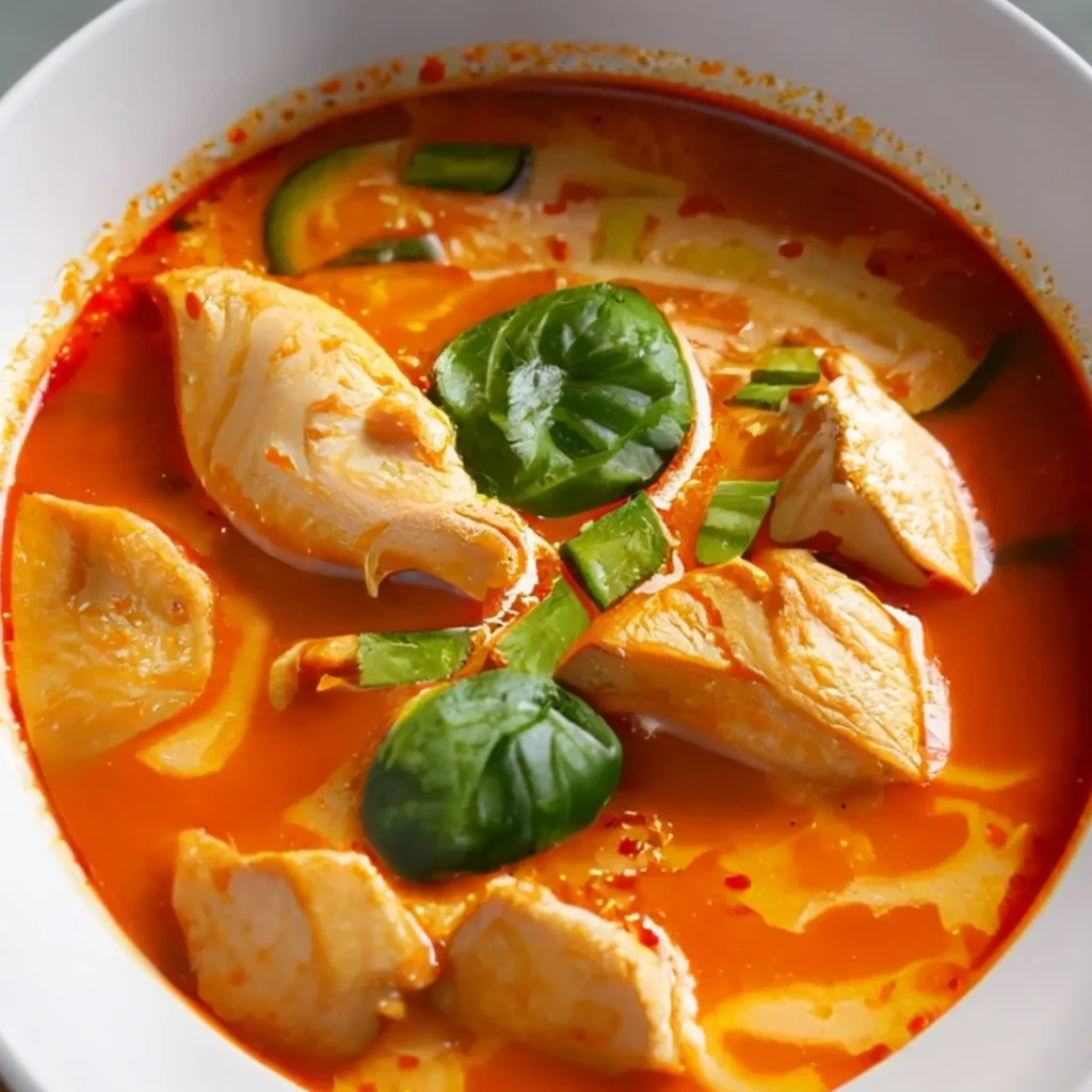 thai red curry coconut chicken soup 2