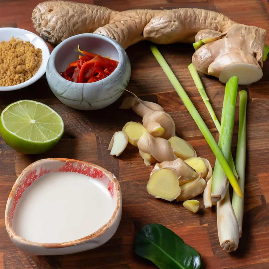 thai red curry coconut chicken soup 3