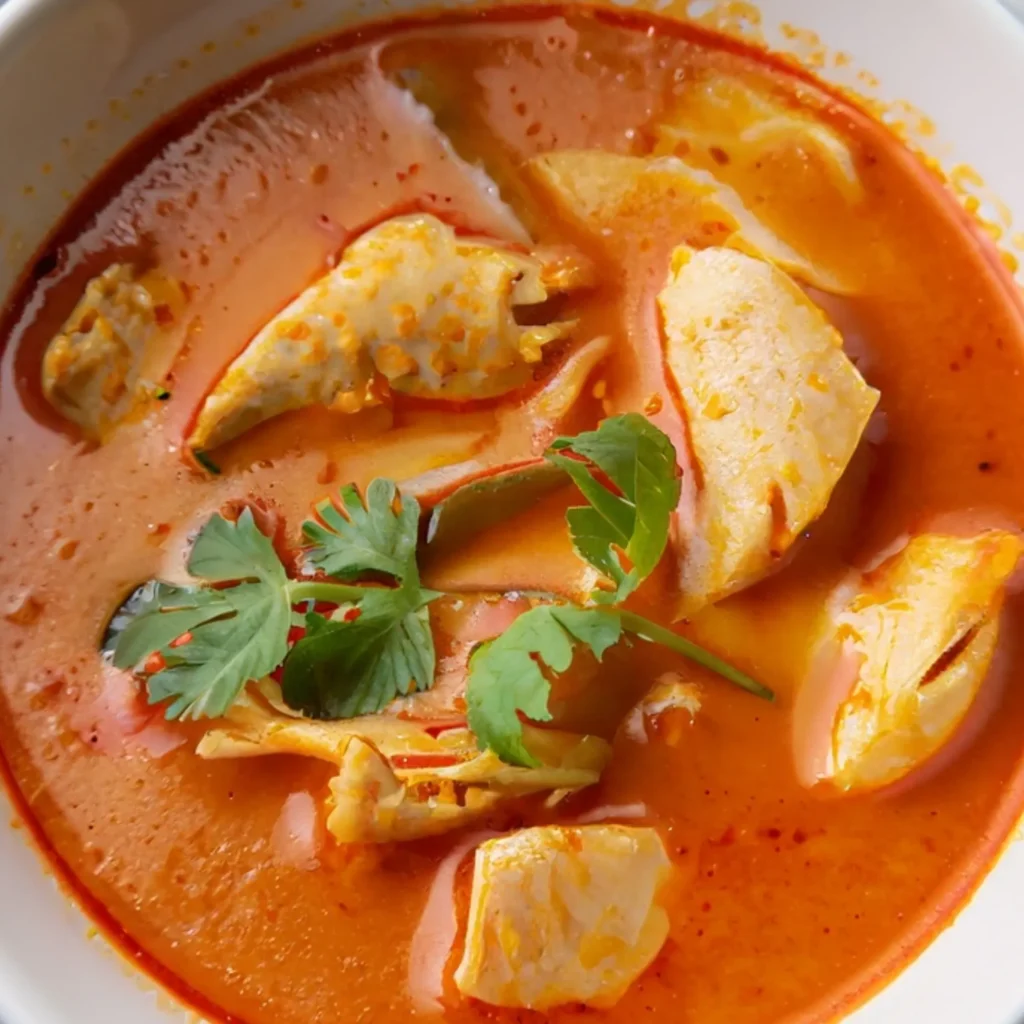 thai red curry coconut chicken soup 7