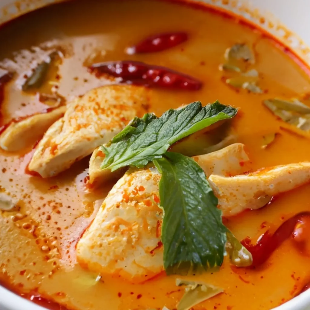 thai red curry coconut chicken soup 9