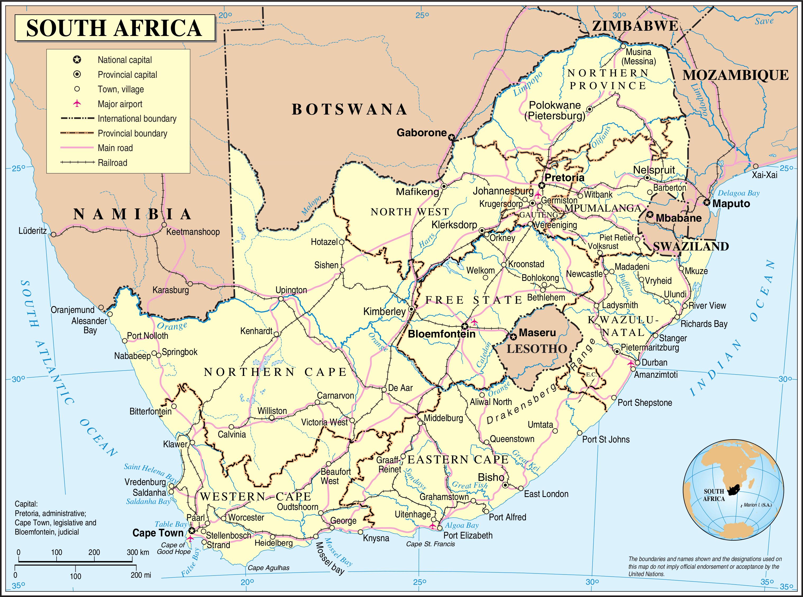 Map of South Africa: offline map and detailed map of South Africa