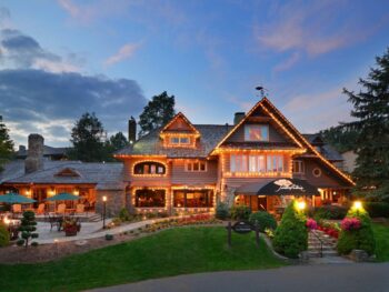 lake resort in north carolina at sunset