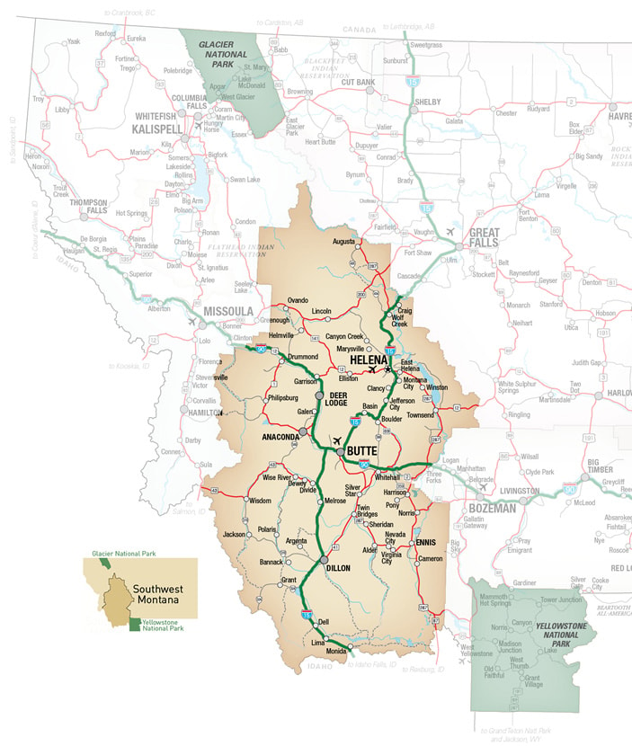 Southwest Montana Region Map