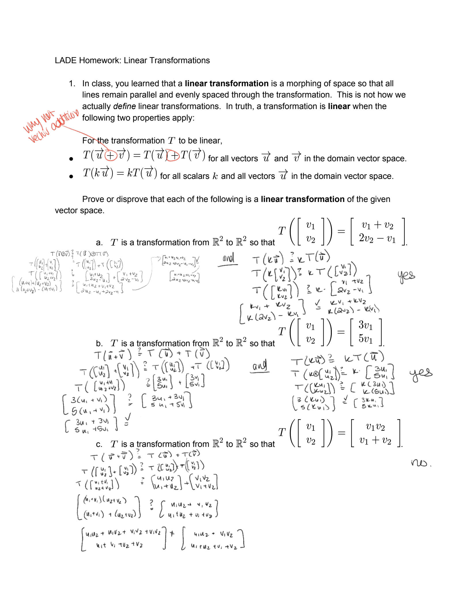 SOLUTION: 03 linear transformations - Studypool