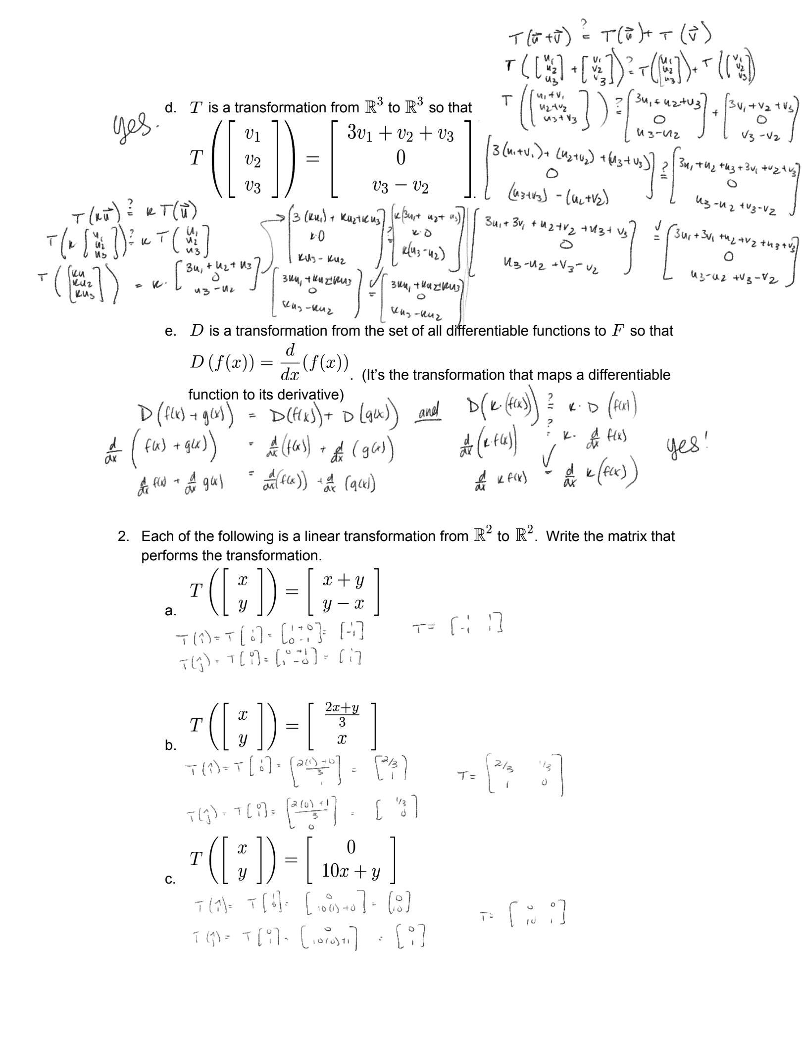 SOLUTION: 03 linear transformations - Studypool