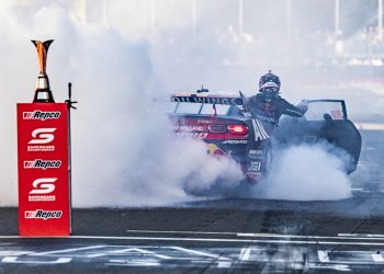 Will Brown celebrates his 2024 Supercars title victory.