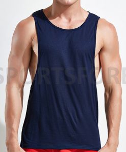 Men Summer Casual Blank Low Cut Running Gym Workout Stringer Singlet Tops Sportsfore