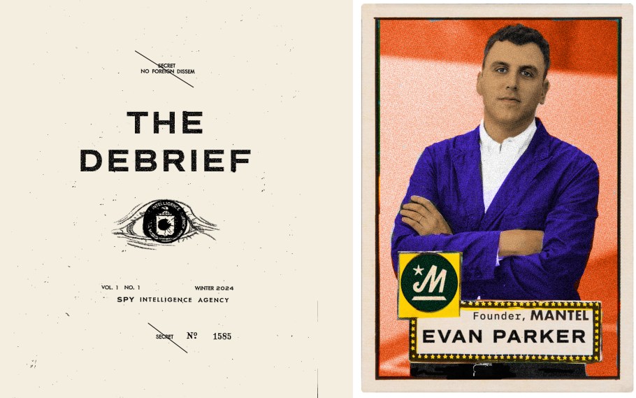 Baseball card of Mantel Founder, Evan Parker.