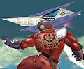 Captain Falcon with "Hell Hawk" emblem.