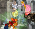 Peach standing on the mysterious platform in Temple.