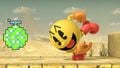 Pac-Man throwing a melon on Mushroomy Kingdom.