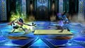 Greninja catches Lucario with Mat Block, starting Secret Ninja Attack.