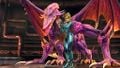 Ridley behind Zero Suit Samus.