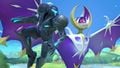 Dark Samus next to Lunala.