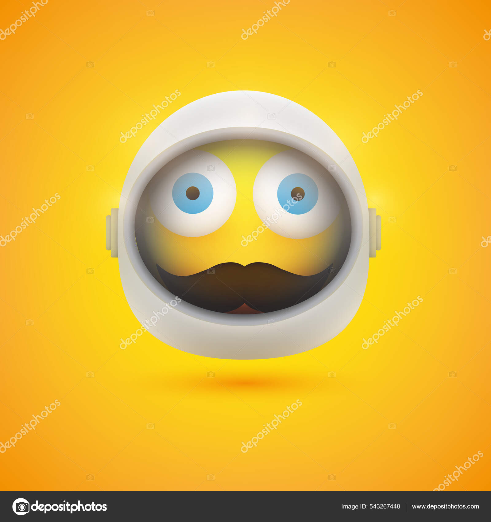 Surprised Spaceman Emoji Space Suit Helmet Eyes Wide Open Emoticon ...