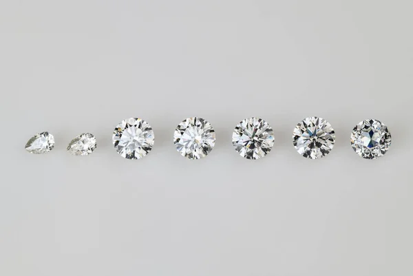 Round Cut Diamond Gemstones on The White Background