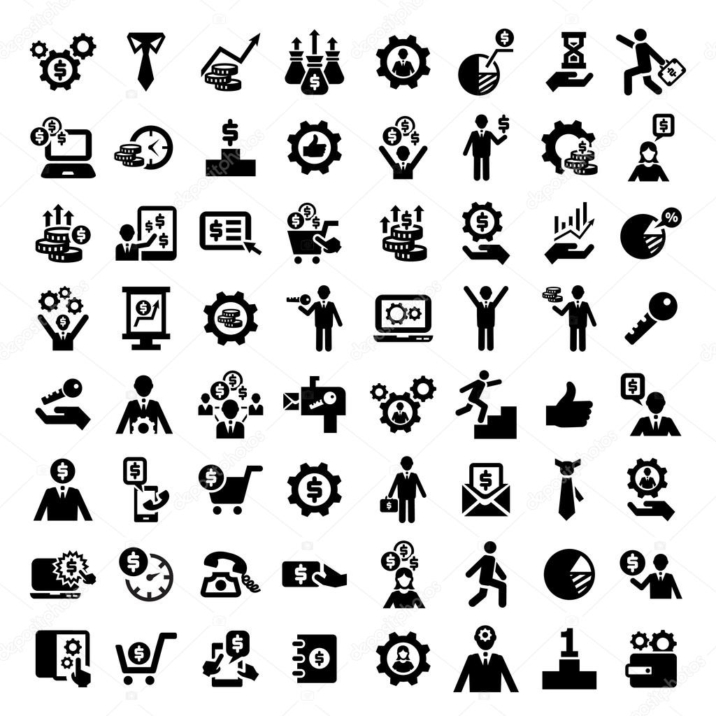 Big business success icons set — Stock Vector © Chistoprudnaya #41915475