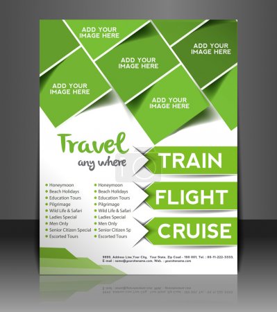 Illustration for Vector Travel center brochure, flyer, magazine cover & poster template - Royalty Free Image