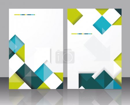 Illustration for Vector brochure template design with cubes and arrows elements. EPS 10 - Royalty Free Image