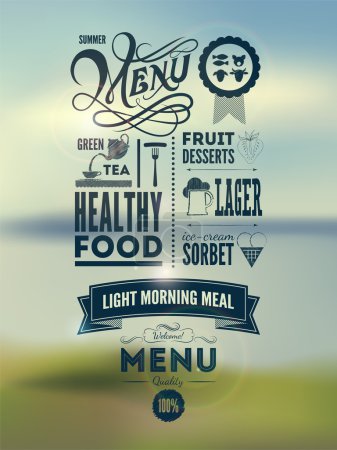 Illustration for Menu poster. Vector background. - Royalty Free Image