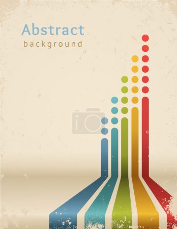 Illustration for Colored stripes with circles, vector. Grunge design template. - Royalty Free Image