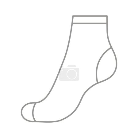 Illustration for Sock for woman, outline template. Sport and regular sock. Technical mockup clothes side view. Vector illustration - Royalty Free Image