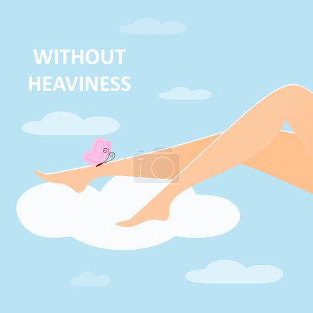 Illustration for Healthy legs without heaviness - vector illustration on blue - Royalty Free Image