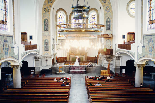 Wedding ceremony in church — Stock Photo